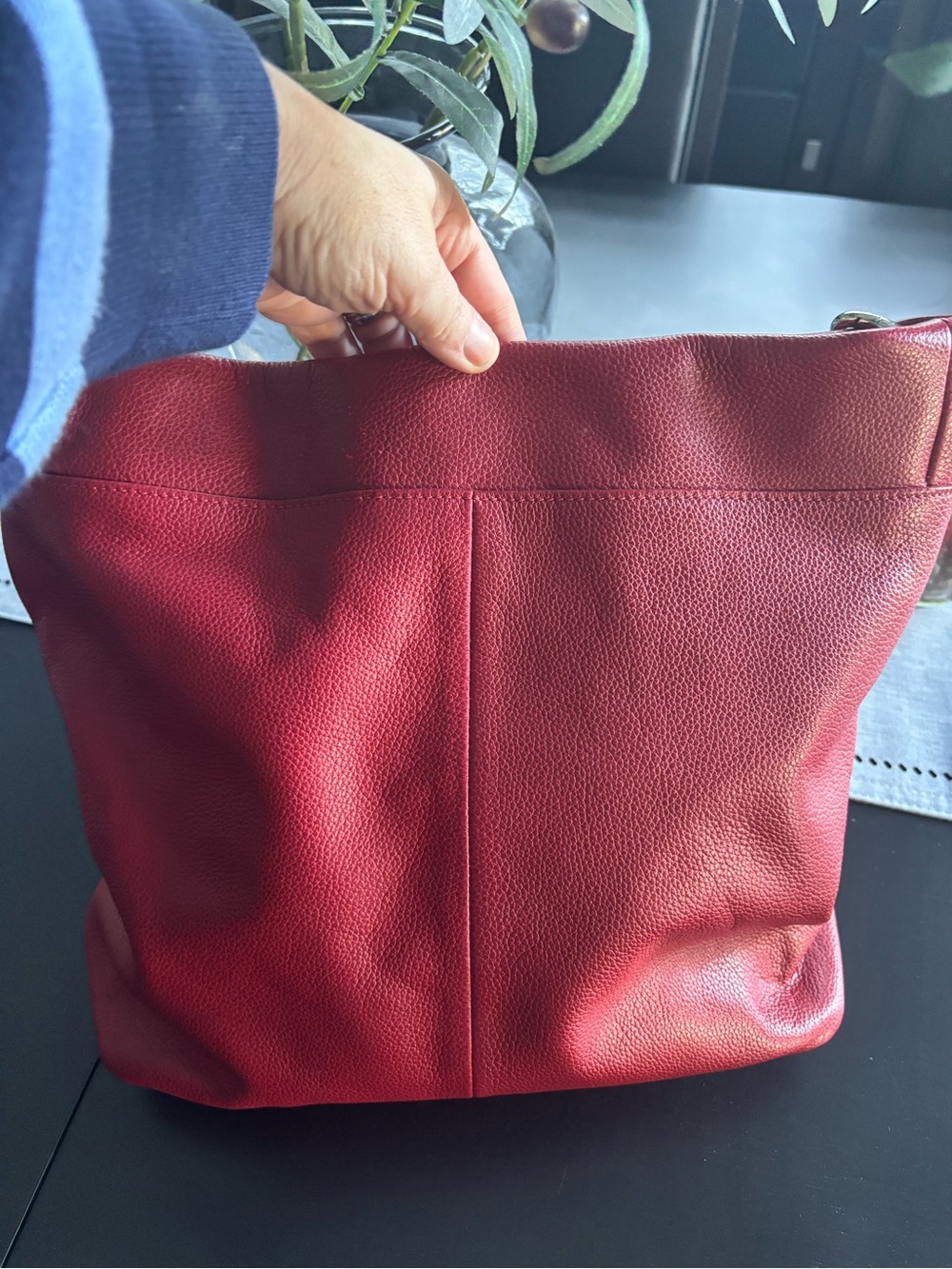 Longchamp Foulonne Hobo Leather Shoulder Bag - Picture 10 of 16